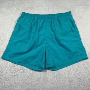 Columbia PFG Fishing Shorts Omni-Shade Quick Dry Teal Blue‎ Mens Size L x 6"